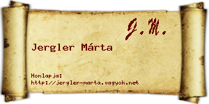 Jergler Márta névjegykártya